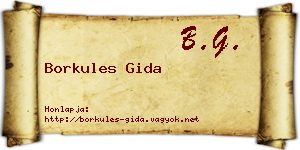 Borkules Gida névjegykártya